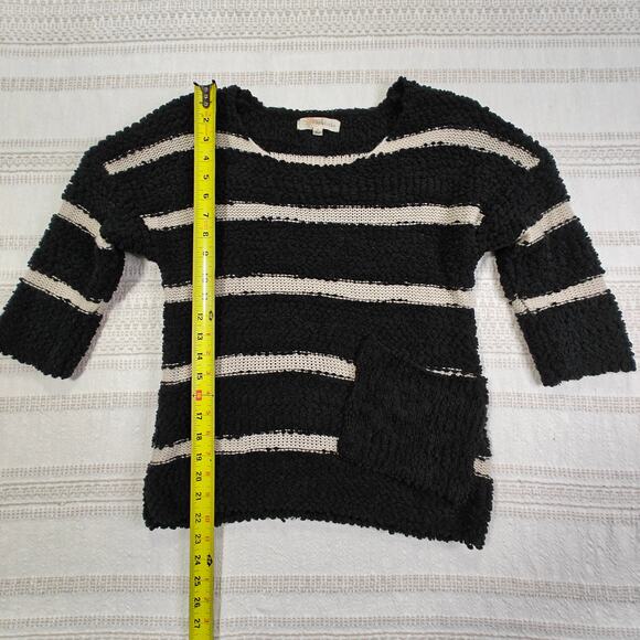 Rewind Black and White Striped Popcorn Knit Sweater Size Small - Picture 4 of 6